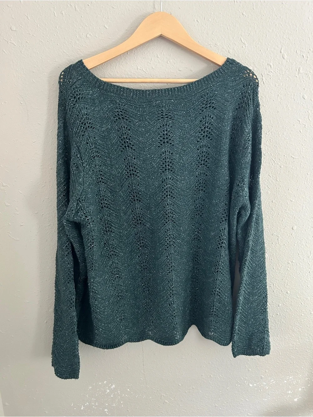 Maurices Teal Knit Crew Scoop Neck Sweater Lightweight Soft Comfy Casual XXL